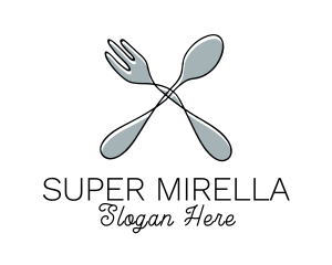 Spoon Fork Food Utensil Logo