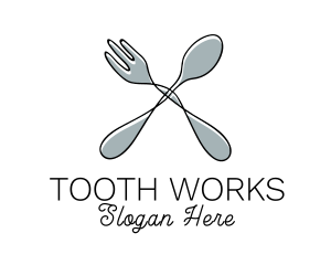 Spoon Fork Food Utensil Logo