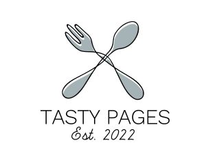 Cook Book - Spoon Fork Food Utensil logo design