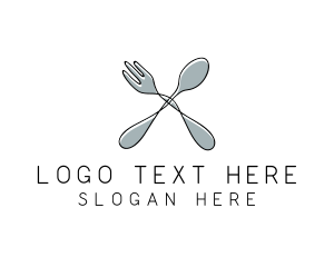 Spoon Fork Food Utensil Logo