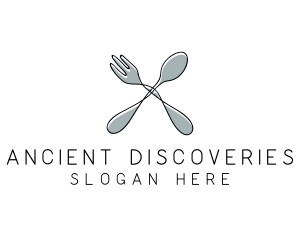 Spoon Fork Food Utensil logo design