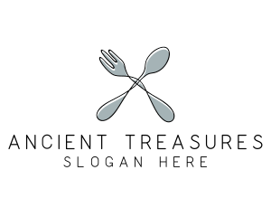 Spoon Fork Food Utensil logo design