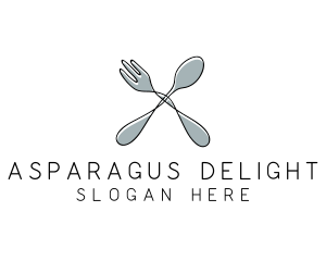 Spoon Fork Food Utensil logo design