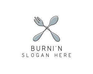 Spoon Fork Food Utensil logo design