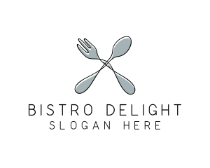 Spoon Fork Food Utensil logo design