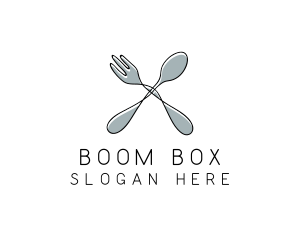 Spoon Fork Food Utensil logo design