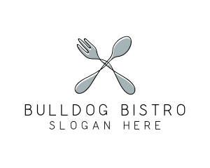 Spoon Fork Food Utensil logo design