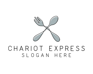 Spoon Fork Food Utensil logo design