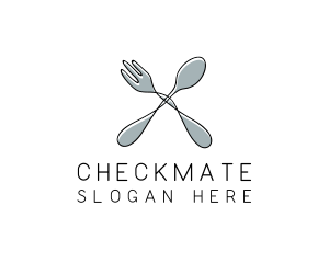 Spoon Fork Food Utensil logo design