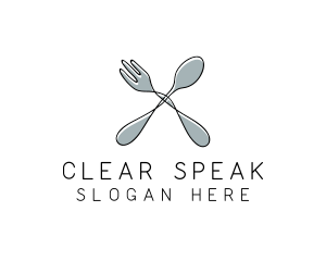 Spoon Fork Food Utensil logo design