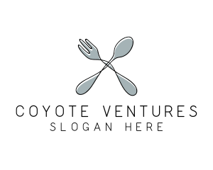 Spoon Fork Food Utensil logo design