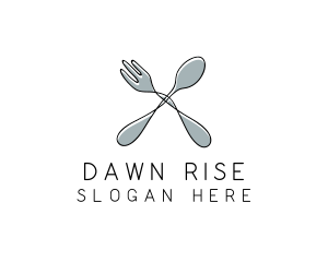 Spoon Fork Food Utensil logo design