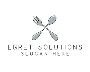 Spoon Fork Food Utensil logo design