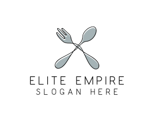 Spoon Fork Food Utensil logo design