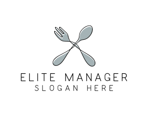 Spoon Fork Food Utensil logo design