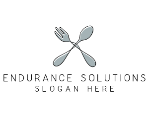 Spoon Fork Food Utensil logo design