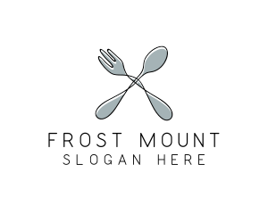 Spoon Fork Food Utensil logo design