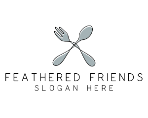 Spoon Fork Food Utensil logo design