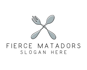 Spoon Fork Food Utensil logo design