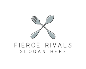 Spoon Fork Food Utensil logo design