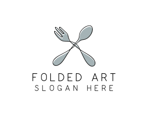 Spoon Fork Food Utensil logo design