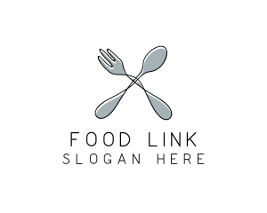 Spoon Fork Food Utensil logo design