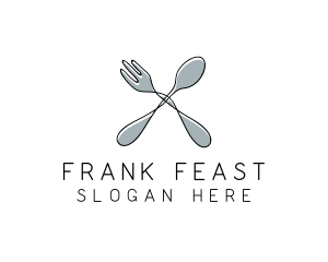 Spoon Fork Food Utensil logo design