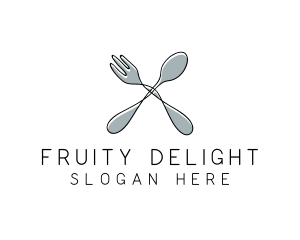 Spoon Fork Food Utensil logo design