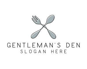 Spoon Fork Food Utensil logo design