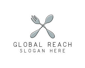 Spoon Fork Food Utensil logo design