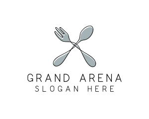 Spoon Fork Food Utensil logo design