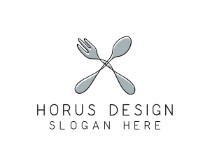 Spoon Fork Food Utensil logo design