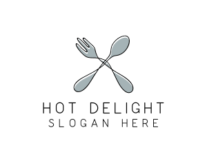 Spoon Fork Food Utensil logo design