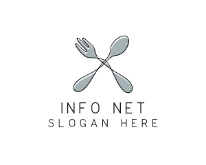 Spoon Fork Food Utensil logo design