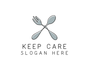 Spoon Fork Food Utensil logo design