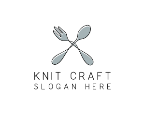 Spoon Fork Food Utensil logo design