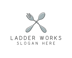 Spoon Fork Food Utensil logo design