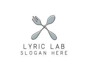 Spoon Fork Food Utensil logo design