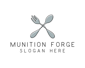 Spoon Fork Food Utensil logo design