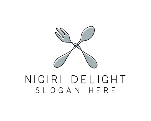 Spoon Fork Food Utensil logo design