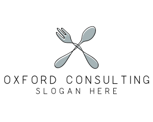 Spoon Fork Food Utensil logo design