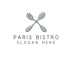 Spoon Fork Food Utensil logo design