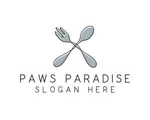 Spoon Fork Food Utensil logo design