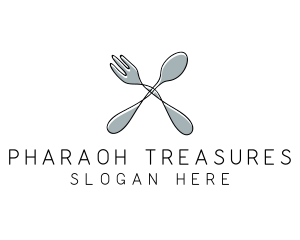 Spoon Fork Food Utensil logo design