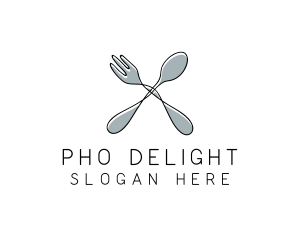 Spoon Fork Food Utensil logo design