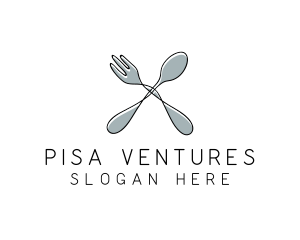 Spoon Fork Food Utensil logo design