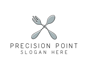 Spoon Fork Food Utensil logo design