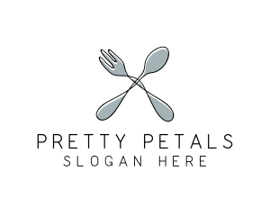 Spoon Fork Food Utensil logo design