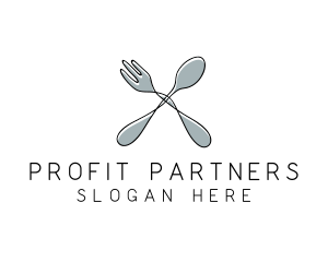 Spoon Fork Food Utensil logo design