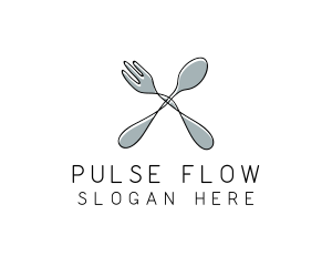 Spoon Fork Food Utensil logo design